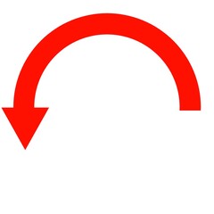 Poster - Red curved arrow icon 