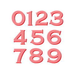 Vintage textured numbers set