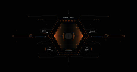 Poster - target hud for the game screen, futuristic design elements, vector hud set