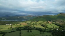 Aerial View Over The Newland Valley To Catbells And Derwentwater, Cumbria, UK.