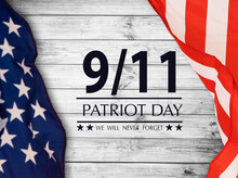 Patriot Day Illustration. We Will Newer Forget 9 11 Patriotic Illustration With American Flag