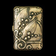 Old silver cigarette case made in Art Nouveau style