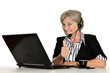 © aletia2011 - elderly woman working with laptop on white background