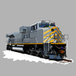 Modern diesel train locomotive