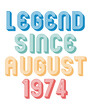© Charvak - Legend Since August 1974 is a vector design for printing on various surfaces like t shirt, mug etc.