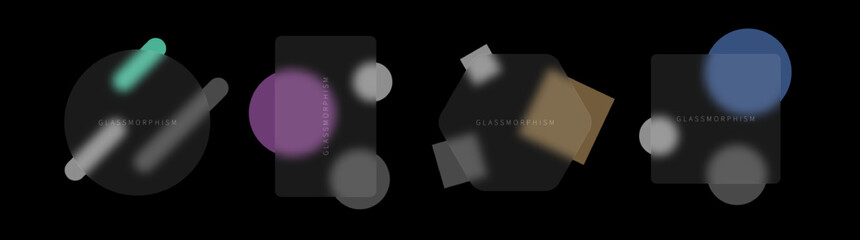 Poster - Glassmorphism style frame. Trendy set of abstract banners template. Vector realistic glass morphism effect banners design.