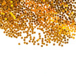 Golden stars falling on a white background