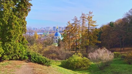 Sticker - Vydubychi Monastery behind Kyiv Botanical Garden, Ukraine