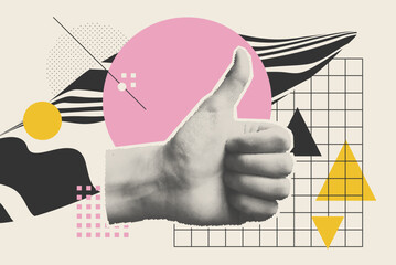 Minimal Clip Art Collage. Pop Vector Composition