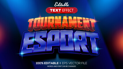 Poster - 3D tournament esport text effect - Editable text effect