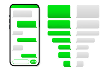 Poster - Flat green button on a white background. . Template chat, message. Phone icon vector.
