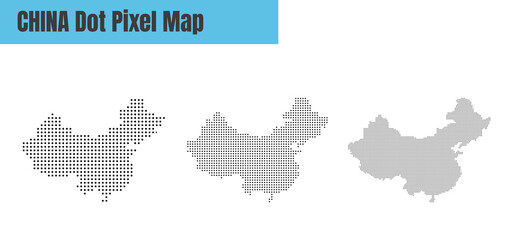 Wall Mural - Abstract China Map with Dot Pixel Spot Modern Concept Design Isolated on White Background Vector illustration.