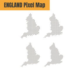 Wall Mural - Abstract England Map with Dot Pixel Spot Modern Concept Design Isolated on White Background Vector illustration.