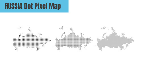 Wall Mural - Abstract Russia Map with Dot Pixel Spot Modern Concept Design Isolated on White Background Vector illustration.