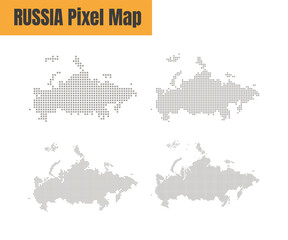 Wall Mural - Abstract Russia Map with Dot Pixel Spot Modern Concept Design Isolated on White Background Vector illustration.