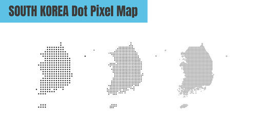 Wall Mural - Abstract South Korea Map with Dot Pixel Spot Modern Concept Design Isolated on White Background Vector illustration.