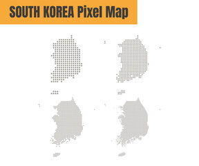 Wall Mural - Abstract South Korea Map with Dot Pixel Spot Modern Concept Design Isolated on White Background Vector illustration.