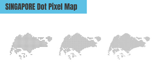 Wall Mural - Abstract Singapore Map with Dot Pixel Spot Modern Concept Design Isolated on White Background Vector illustration.