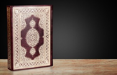 Poster - Islamic concept, The Holy Al Quran with written Arabic calligraphy