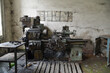 Soviet metalworking machine on abandoned factory