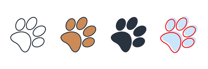 zoology icon logo vector illustration. Paw Print symbol template for graphic and web design collection