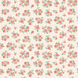 Hand drawn ditsy roses in a vintage style. Vector seamless background