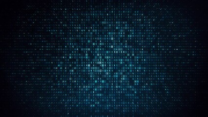 Abstract Binary Code Matrix Background. Animated Abstract Technology Artificial Intelligence Background. Streaming Code Animation. Blockchain Information Data Transaction Process. Global Cybersecurity