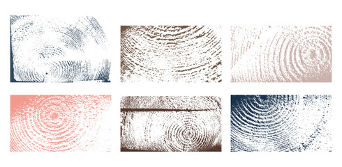 Wall Mural - wood rings imprint  vector  illustration set