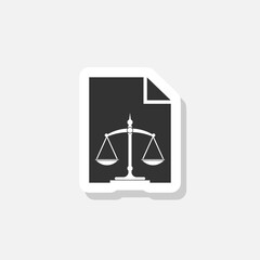 Sticker - Legal document icon sticker isolated on white