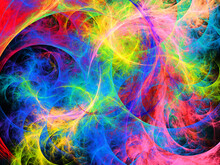 Imagen De Arte Fractal Digital Compuesta De Trazos Crecientes Elípticos Difuminados Sobre Un Fondo Oscuro Mostrando Algo Parecido A Una Oleada De Gases Emergentes Fluorescentes.
