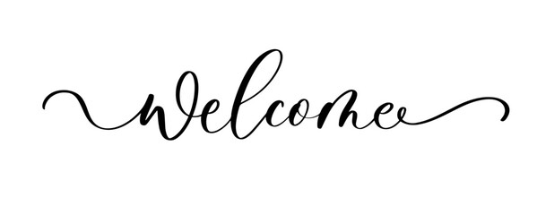 Wall Mural - Welcome - calligraphic inscription with smooth lines