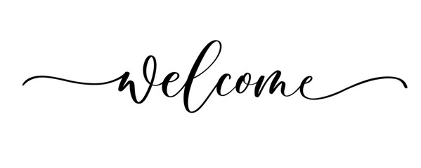 Wall Mural - Welcome - calligraphic inscription with smooth lines