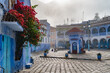 Morning at a small plaza in Chefchaouen, Morocco