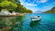 Widok na Adriatyk w Chorwacji o poranku
