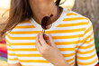 © ADDICTIVE STOCK - Crop woman with sunglasses on t shirt