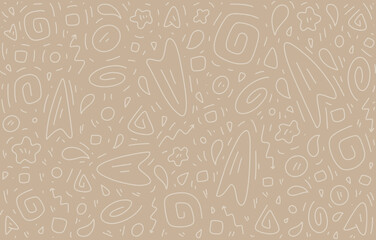 Wall Mural - scattered geometric line shapes. hand drawn doodle elements. abstract background design. vector blac