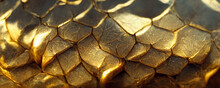 Texture Of Gold Dragon Scales Close Up