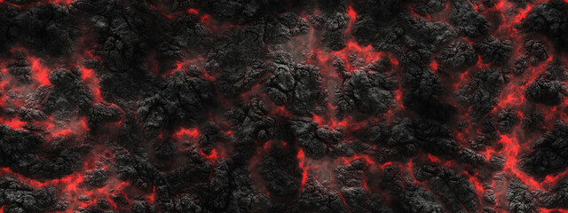burning coals- crack surface. abstract nature pattern