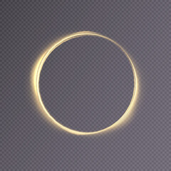Aufkleber - Light gold circle. Round golden line light effect. Glowing golden circle. PNG. EPS vector	
