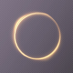 Aufkleber - Light gold circle. Round golden line light effect. Glowing golden circle. PNG. EPS vector	
