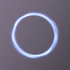 Aufkleber - Light blue circle. Light effect round bright blue line. Glowing shiny circle. PNG. eps vector