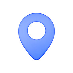 Canvas Print - 3d render blue map pointer minimal icon isolated on white background vector illustration.