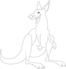 Wall Mural - funny kangaroo coloring page for kids 