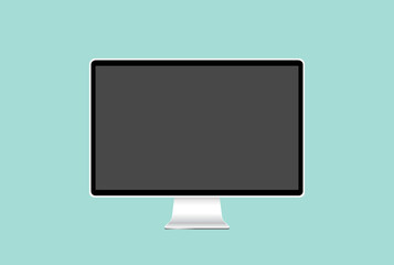 Fototapete - Desktop Monitor Realistic Metallic Screen Isolated Computer Icon Illustration Modern Device