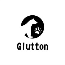 Glutton Minimal Logo Design. Animal Gluttony Creative Symbol