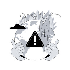 Poster - Wildfires abstract concept vector illustration. Forest fires, firefighting, wildfires cause, wild animals loss, global warming consequence, natural disaster, hot temperature abstract metaphor.