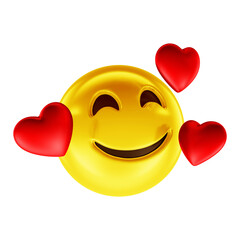 Wall Mural - 3d emoji in love for composition