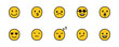 © Frank - Conjunto de emoticones dibujados a mano. Expresiones faciales. Concepto de reacciones de chat. Emoji