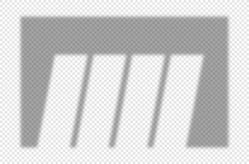 Fototapete - Realistic 3D shadows. Elements for furnishing virtual apartment, stylish window frames. Apartment design and interior elements. Realistic vector illustration isolated on transparent background