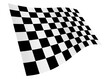 Chequered waving flag graphic with clipping path 3d illustration
